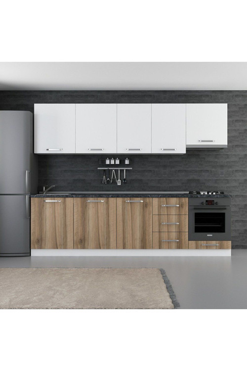280 Cm Mutfak Dolabı Beyaz Dore 280-D5