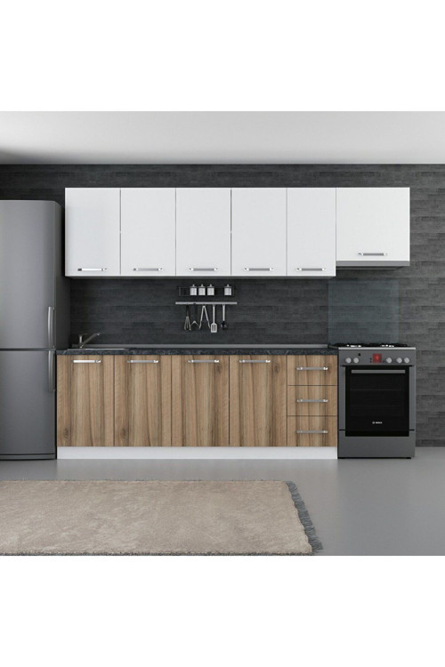 280 Cm Mutfak Dolabı Beyaz Dore 280-D10