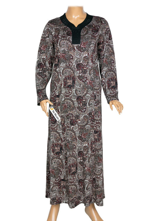 Kadın Demet Büyük Beden Kuplu Boydan Siyah Elbise Desen 2