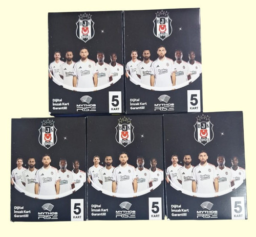 Mythos Rise Beşiktaş Lisanslı Futbolcu Kartları 2025 - 2026 Sezon (5 Kutu 25 Kart)