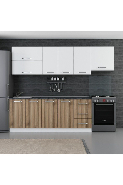 265 Cm Mutfak Dolabı Beyaz Dore 265-D7
