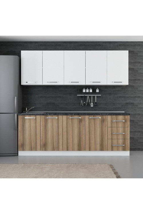 225 Cm Mutfak Dolabı Beyaz Dore 225-D2