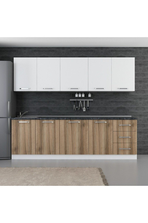 260 Cm Mutfak Dolabı Beyaz Dore 260-D2