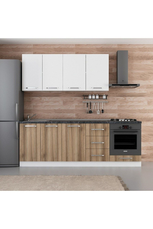 230 Cm Mutfak Dolabı Beyaz Dore 230-D6