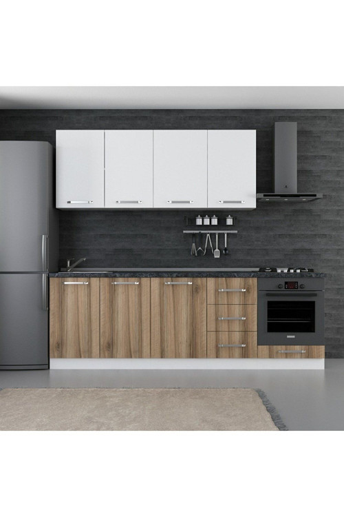245 Cm Mutfak Dolabı Beyaz Dore 245-D7