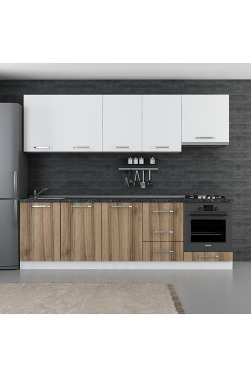 260 Cm Mutfak Dolabı Beyaz Dore 260-D8