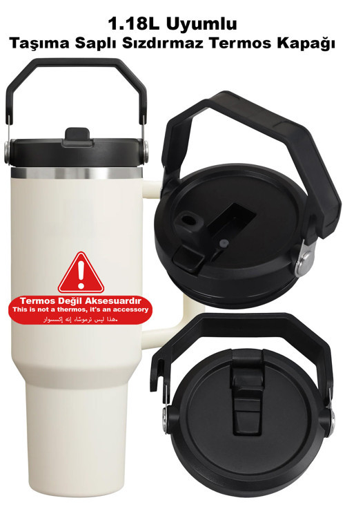 1 Adet Stanley Quencher 1.18 uyumlu 40 oz Saplı Termos Kapağı Sızdırmaz Termos Kapağı