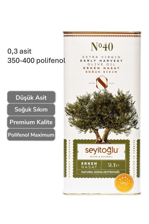 Premium Zeytinyağı Erken Hasat Soğuk Sıkım Natural Sızma 5 lt