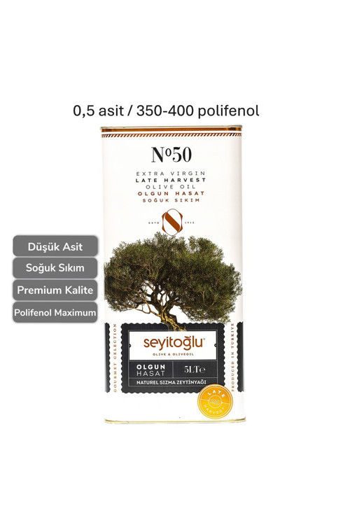 Premium Zeytinyağı Olgun Hasat Natural Sızma Soğuk Sıkım 5 Lt