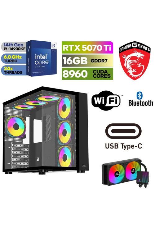 GAMİNG-DDR5-RTX-5070Tİ 16GB-İNTEL İ9 14900KF -32GB DDR5 RAM-1TB-M.2SSD-WİNDOWS 11 PRO-SIVI SOGUTMALI