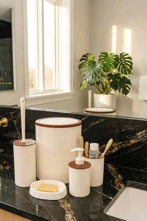 Banyo Seti, Yuvarlak, Beyaz, Hacim: 6 litre