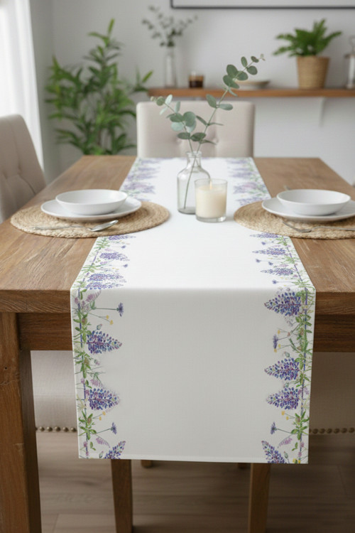 Leylak Rüyası Pamuklu Masa Runner 0060– 50X150 Cm