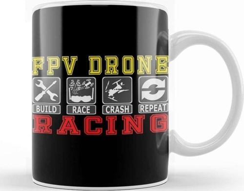 Race Crash Repeat Quad Copter Drone Racing Fpv Gifts For Everyone Made In Us Kupa Bardak Porselen