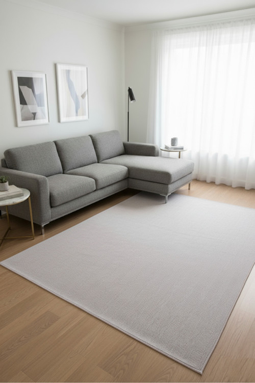 Krem Renk Modern Hasır Jüt Halı 3936V Krem