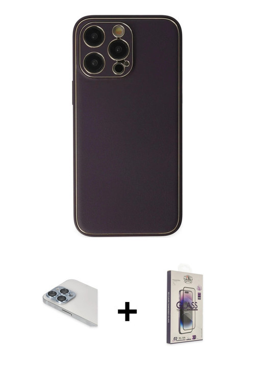 iPhone 13 Pro Max Kılıf Yadigar Klasik - Siyah Bilvis 3D Cam Ekran Koruyucu + Sierra Blue Pers