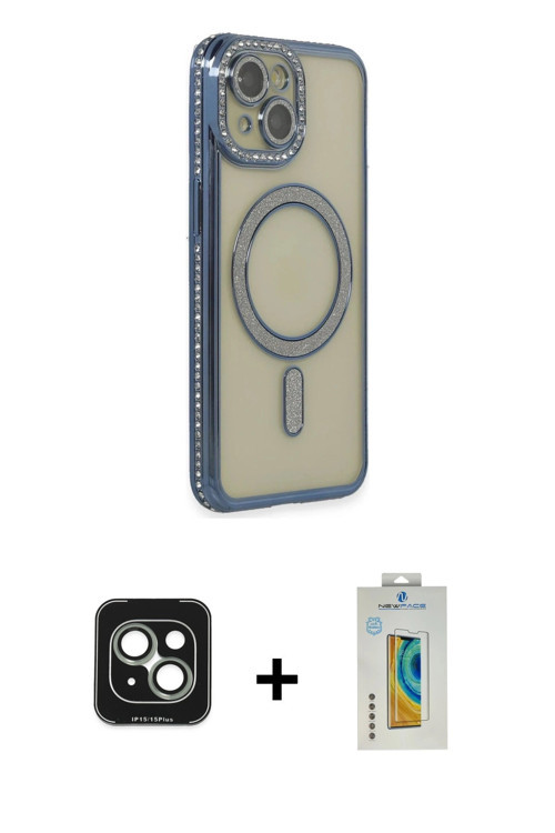 iPhone 15 Kılıf Zirve Doku Prime - Siyah Polymer Nano Ekran Koruyucu + Yeşil PVD Metal Kamera L