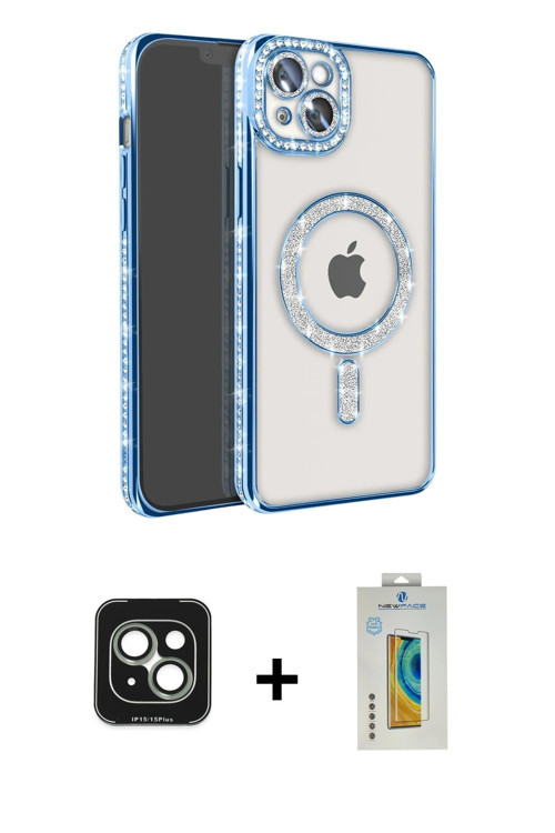 iPhone 15 Kılıf Zirve Doku Prime - Siyah Polymer Nano Ekran Koruyucu + Yeşil PVD Metal Kamera L