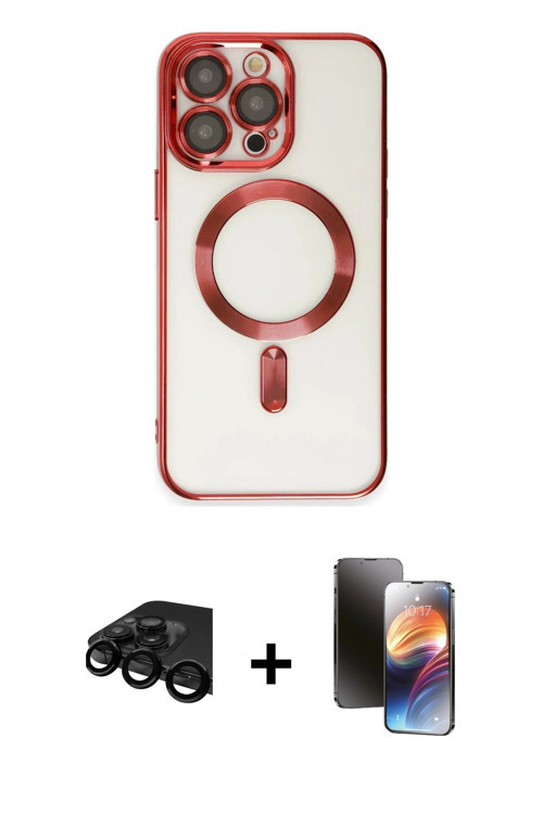 iPhone 15 Pro Max Kılıf Nova Işık Özel Seri - Siyah 3D Antistatik Mat Seramik Nano Ekran Koruyu