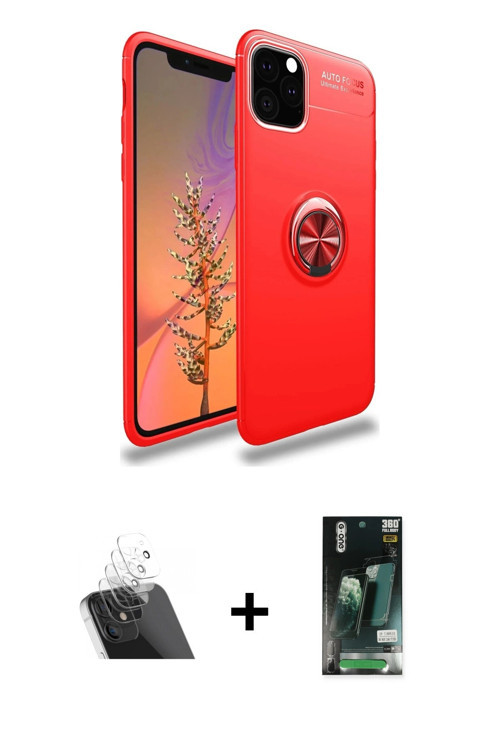 iPhone 11 Pro Max Kılıf Yankı Form Prime - Siyah 360 Mat Full Body Arka Koruyucu + Şeffaf Kamer