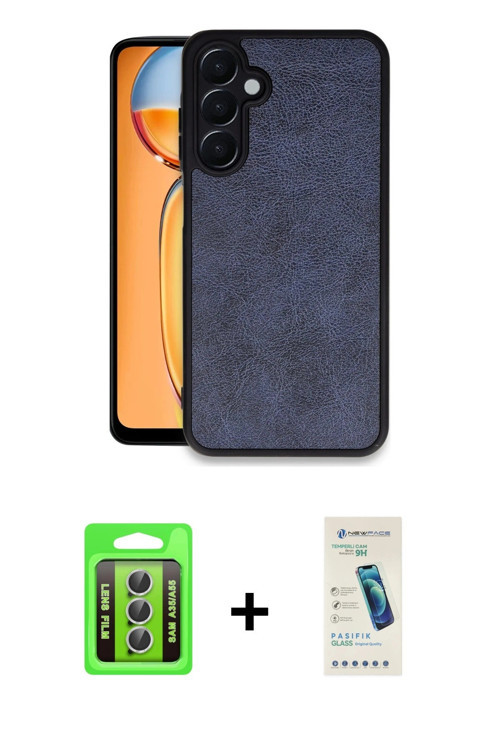 Galaxy A35 5G Kılıf Kıvılcım Işık Serisi - Şeffaf Pasifik Cam Ekran Koruyucu + Gümüş Raze Metal