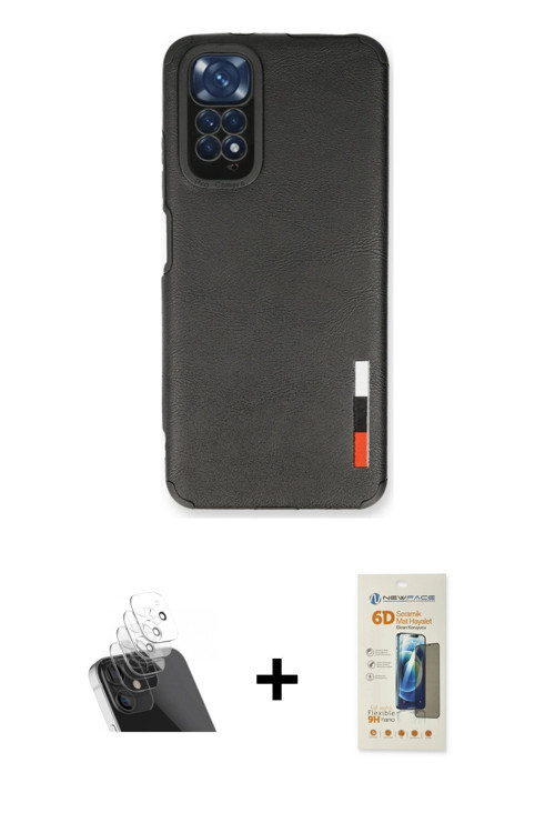 Redmi Note 11 Kılıf Doruk Asil Koleksiyonu - Siyah 6D Mat Seramik Hayalet Nano Ekran Koruyucu +