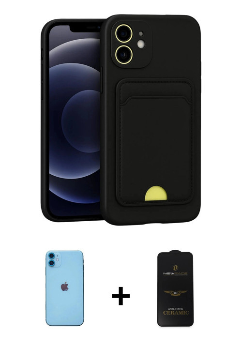 iPhone 11 Kılıf Vadi Çizgi Prime - Siyah 6D Antistatik Mat Seramik Hayalet Nano Ekran Koruyucu