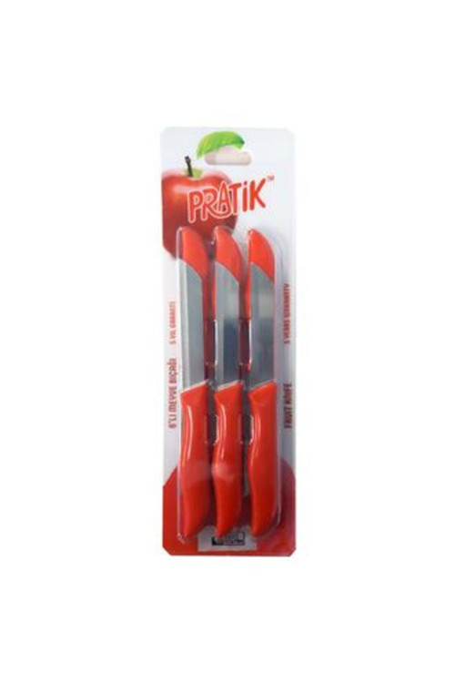 3 Adet Plastik Saplı Meyve Bıçağı 6'Lı
