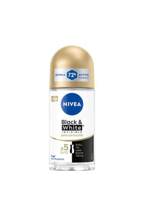 3 Adet Kadın Roll-On Deodorant Black&White İpeksi Pürüzsüzlük 72 Saat 50Ml