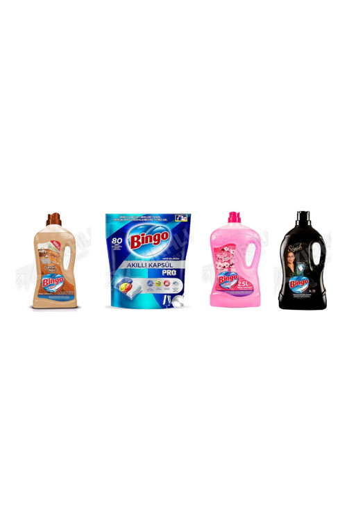 Ahşap Temizleyici 1Lt + Tablet Pro 80'Li + Yüzey Tem. Fresh 2.5 Lt + Siyahlar 3 Lt 4'Lü Set