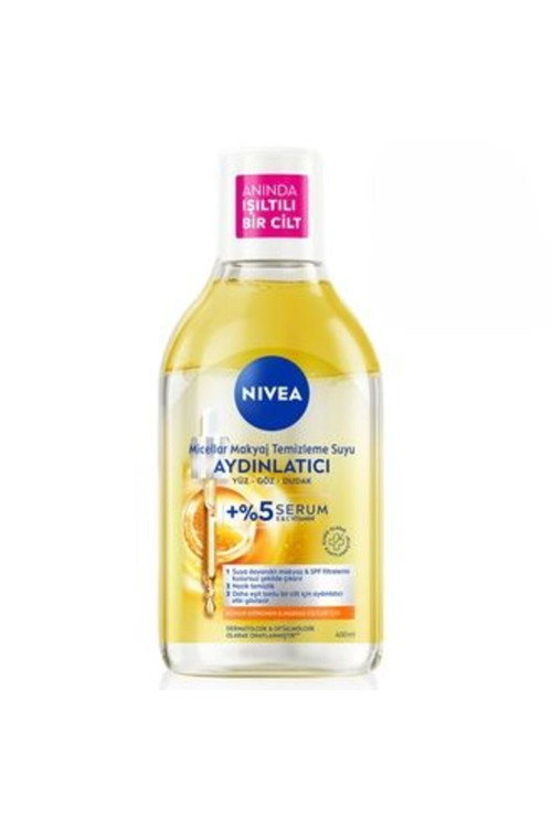 4 Adet Aydınlatıcı Serum İçerikli Micellar Makyaj Temizleme Suyu C Vitamini 400Ml
