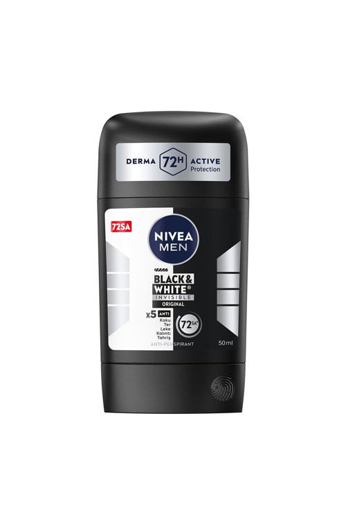 Men Erkek Stick Deodorant Black&White 72 Saat Anti-Perspirant Insible Original 50 Ml