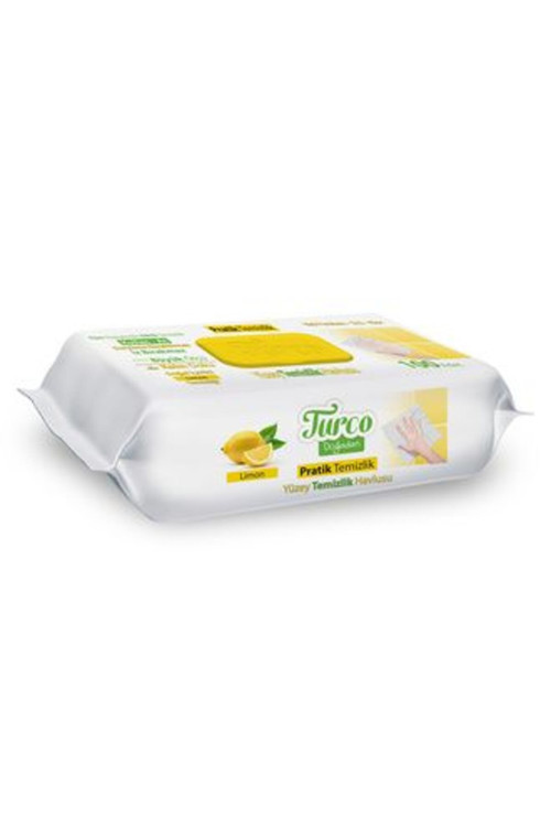 4 Adet Doğa Yüzey Temizleme Mendili Limon 100'Lü