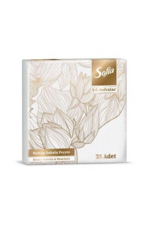 2 Adet Kumaş Dokulu Peçete Beyaz 25'Li