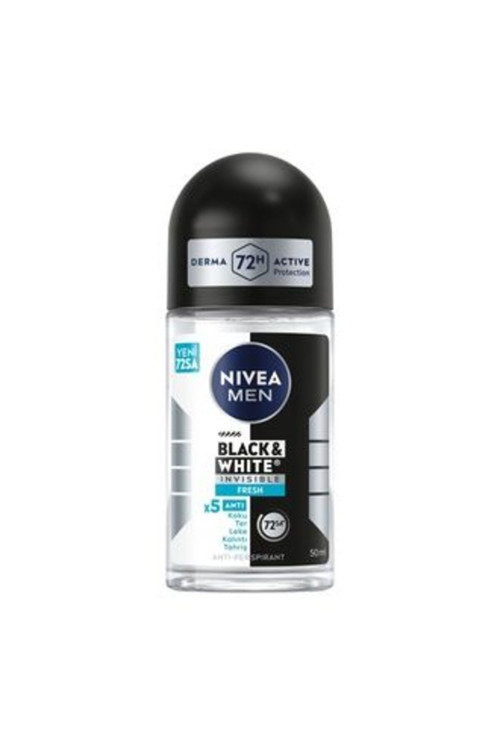 4 Adet Men Erkek Roll On Deodorant Black&White Fresh 50 Ml