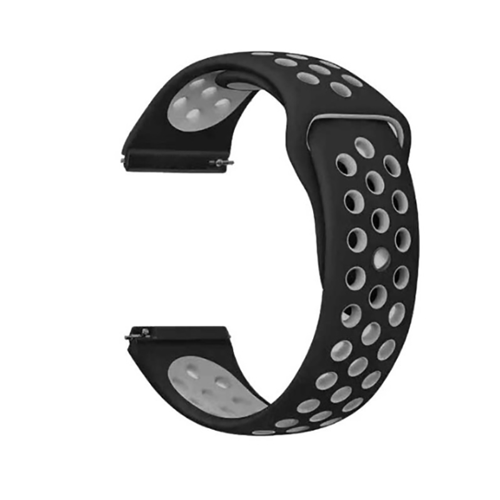 Amazfit GTR 47mm KRD-02 Uyumlu MKST Kordon-Siyah-Gri
