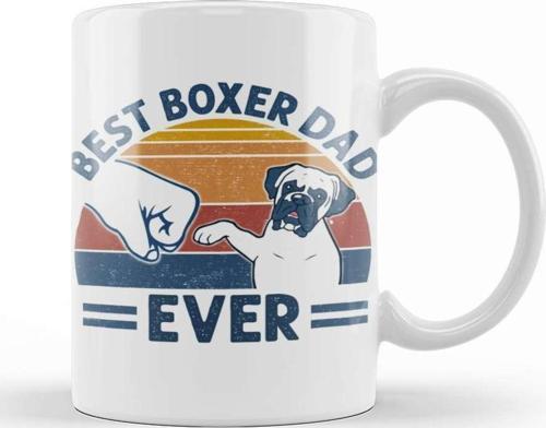 Vintage Best Boxer Dad Ever Bump Fit Dog Dad Funny Fathers Day Gifts Köpek Kupa Bardak Porselen