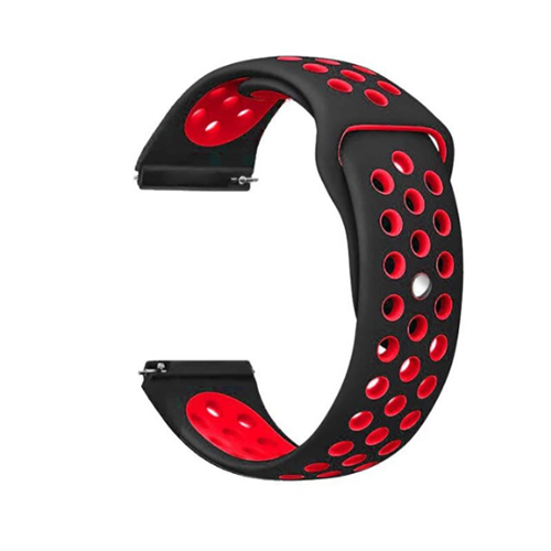 Amazfit GTR 47mm KRD-02 Uyumlu MKST Kordon-Siyah-Kırmızı
