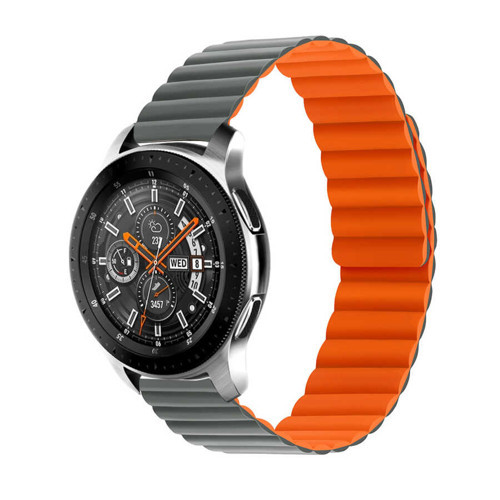 Amazfit Pace Uyumlu KRD-52 MKST Kordon-Gri-Turuncu