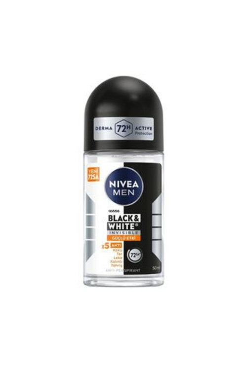 4 Adet Men Erkek Roll On Deodorant Black&White Invisible Güçlü Etki 50 Ml
