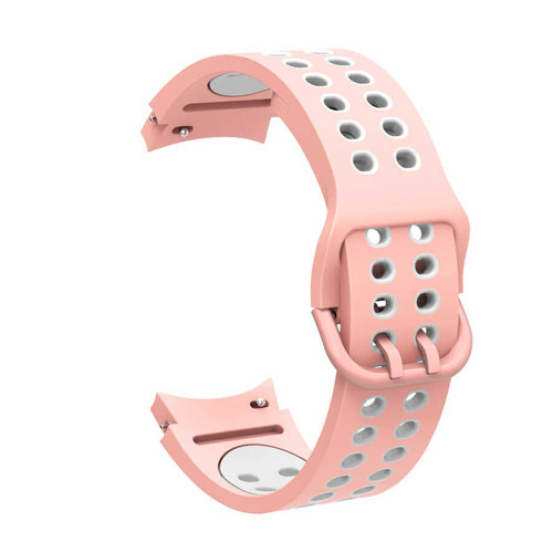 Galaxy Watch 4 Classic 46mm KRD-02 Uyumlu MKST Kordon-Pembe-Beyaz