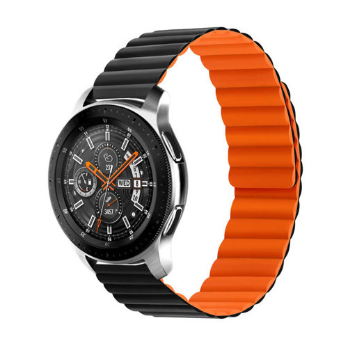 Amazfit Pace Uyumlu KRD-52 MKST Kordon-Siyah-Turuncu