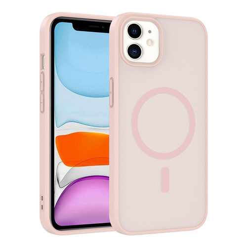 iPhone 11 Kılıf M-safe Şarj Özellikli MKST Babet Kapak - Pembe