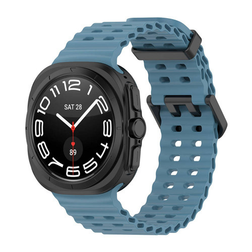 Galaxy Watch Ultra 47mm MKST KRD-118 Tırtıklı Tasarım Silikon Kordon-Lacivert