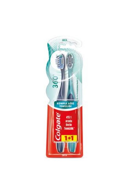 3 Adet 360 Komple Ağız Temizliği Orta Diş Fırçası 1+1