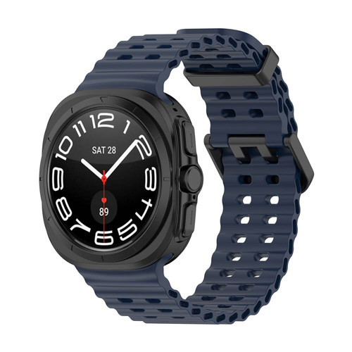 Galaxy Watch Ultra 47mm MKST KRD-118 Tırtıklı Tasarım Silikon Kordon-Midnight Blue