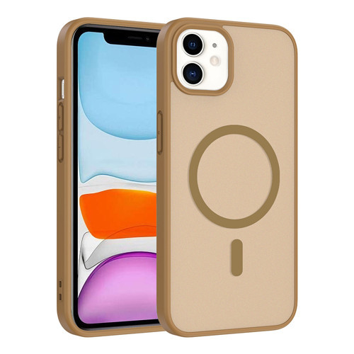 iPhone 11 Kılıf M-safe Şarj Özellikli MKST Babet Kapak - Desert Gold