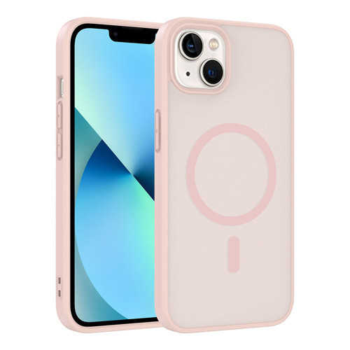 iPhone 15 Kılıf M-safe Şarj Özellikli MKST Babet Kapak - Pembe