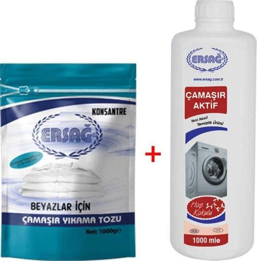 Beyaz Çamaşır Yıkama Tozu 1000 G + Çamaşır Aktif 1000 Ml.