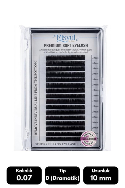 0.07D Dramatik Kıvrım 10 mm Soft Eyelash Doğal İpek Kirpik 16'lı