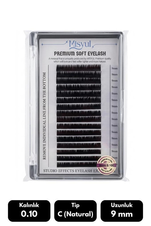 0.10C Natural Kıvrım 9 mm Soft Eyelash Doğal İpek Kirpik 16'lı